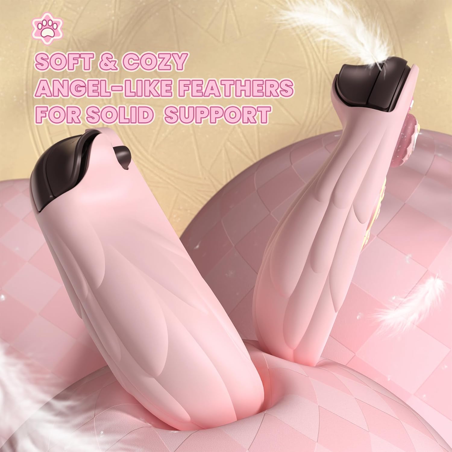 PlayVital Magic Wings Protective Case with Stand for Nintendo Switch 2 | Joycon Silicone Grips, PC Console Hard Shell, 2 Joystick Caps | Cute Animal Accessories Dockable Cover for Switch 2 - Pink - Image 5