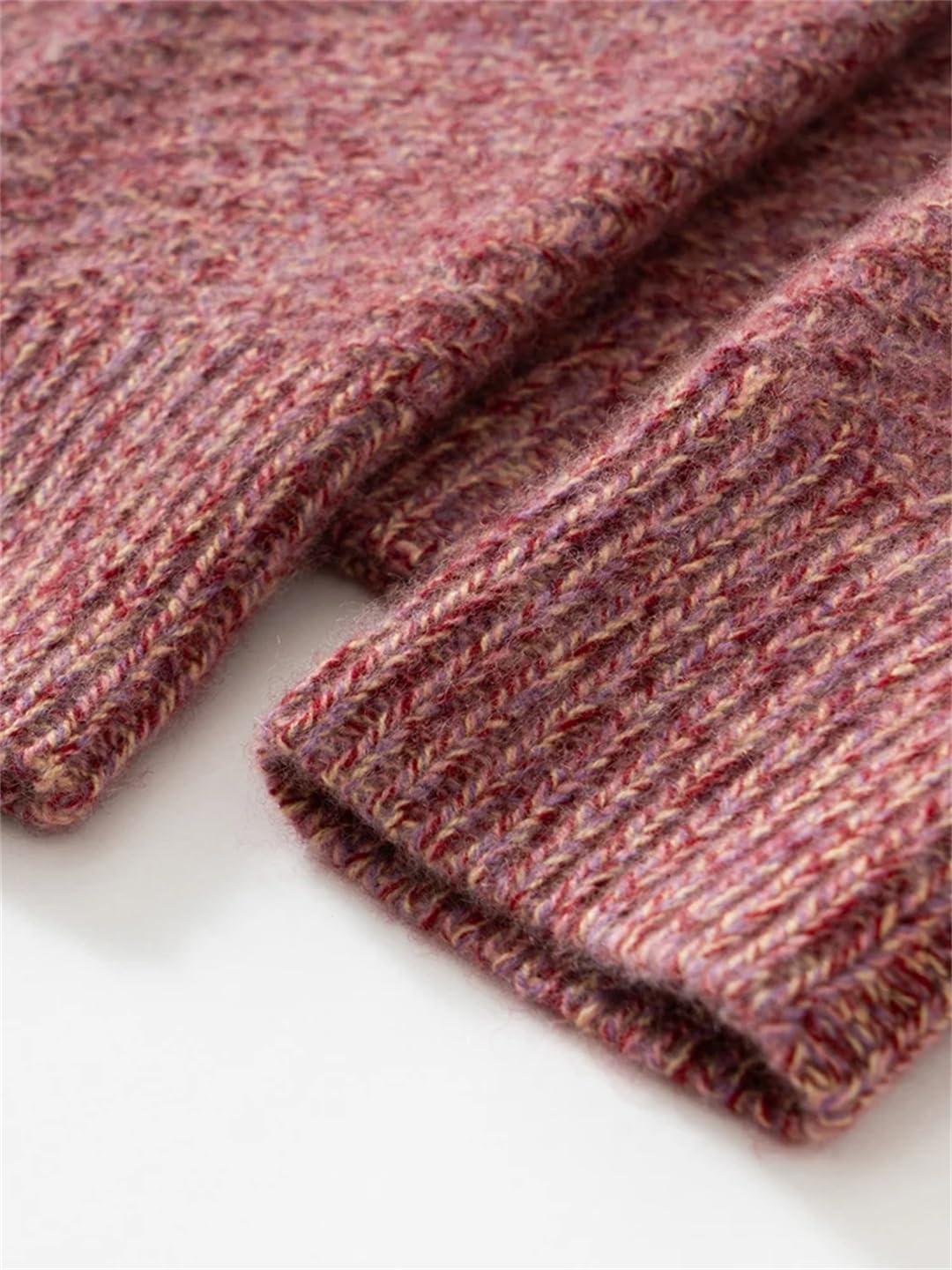 Disimlarl Maglione da donna in lana, spesso, morbido, caldo, con collo a lupetto, casual, sciolto
