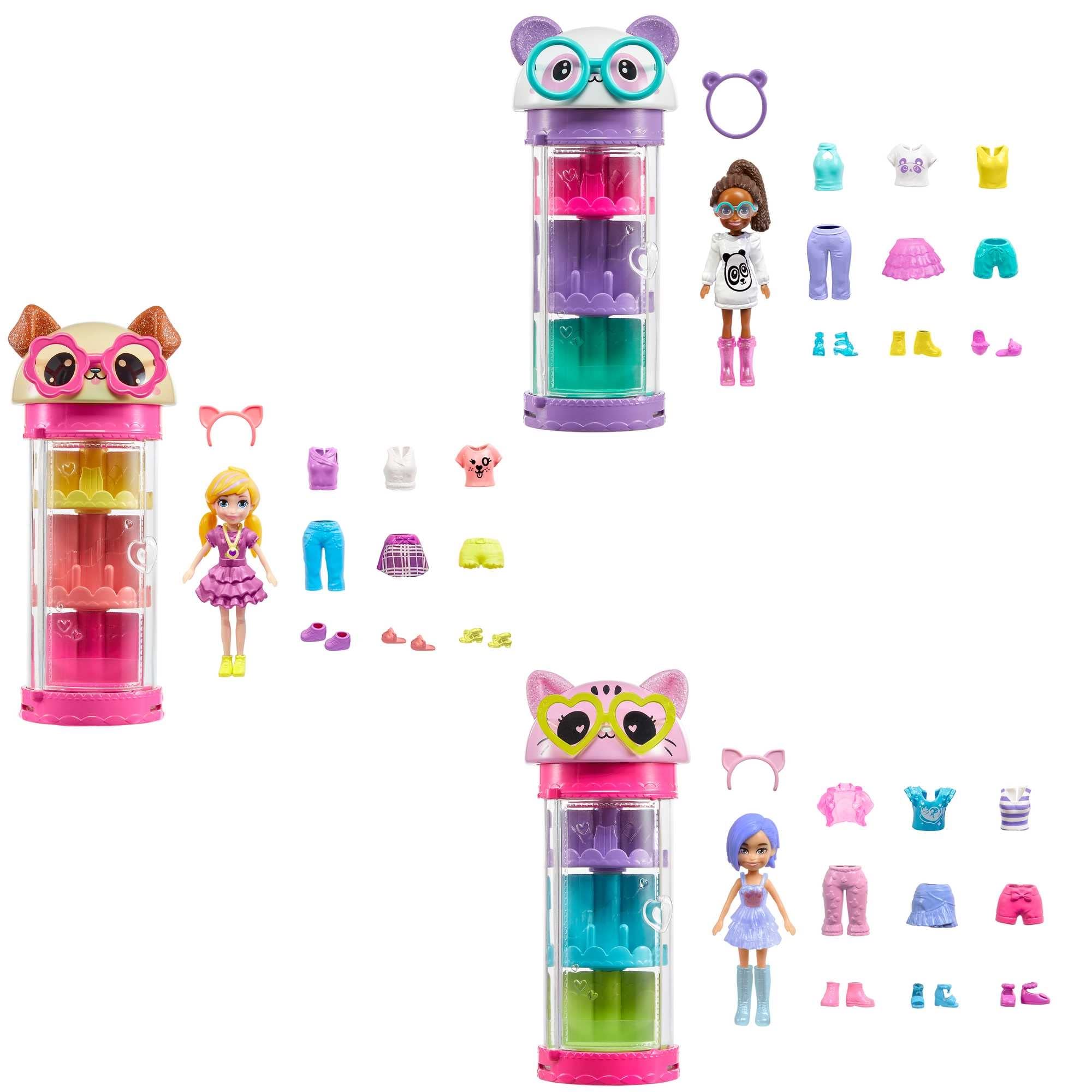 Polly Pocket Rotating Fashion Tube Play Set for Girls Ages 4 and Up