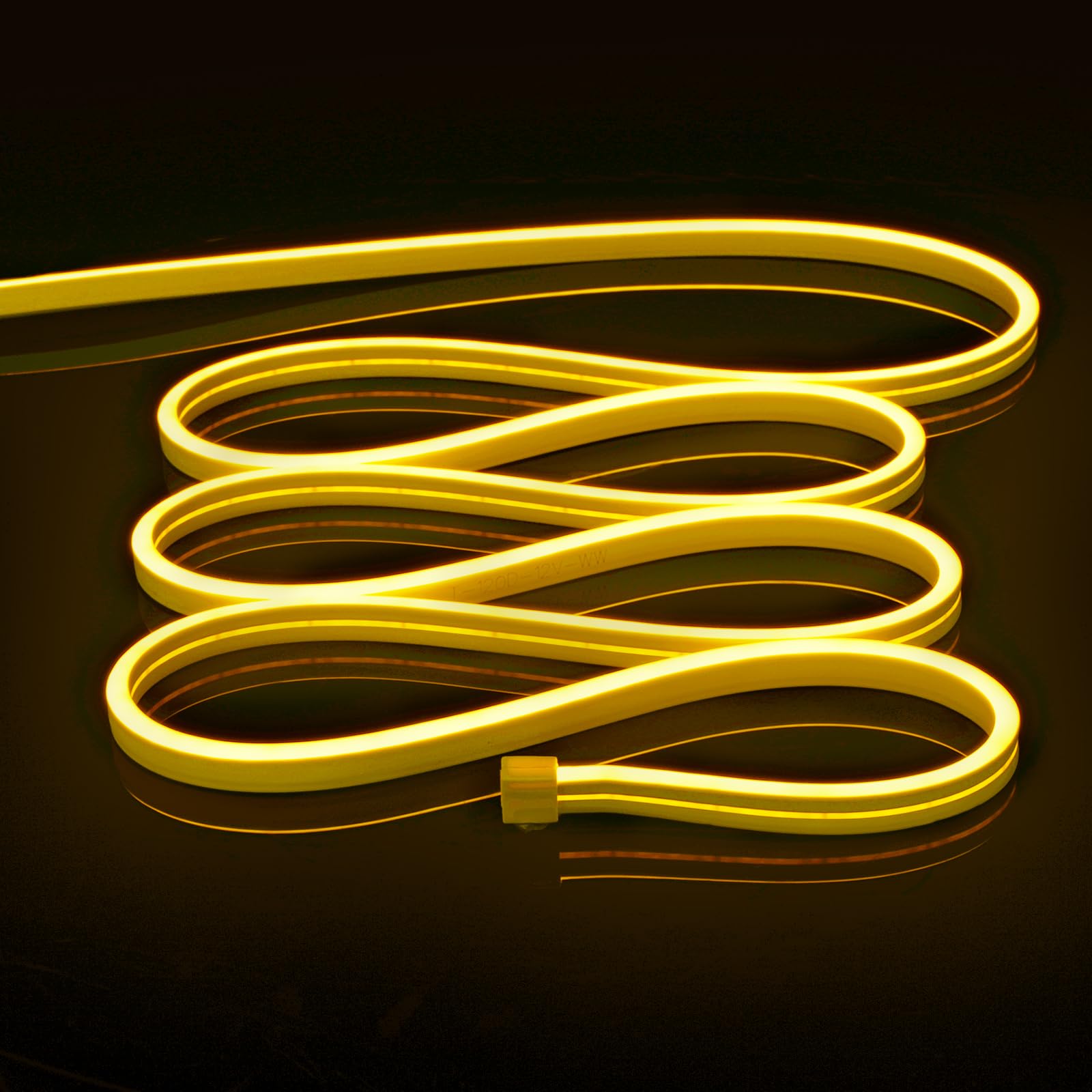 VILHTL Neon LED Strip Light, 12V 5m Yellow LED Lights Strip