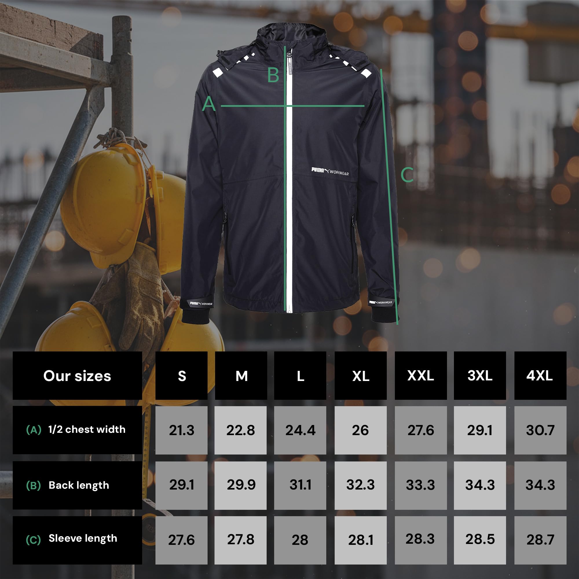 PUMA WORKWEAR kurtka przeciwdeszczowa – wytrzymała kurtka na każdą pogodę do użytku na zewnątrz – kurtka robocza
