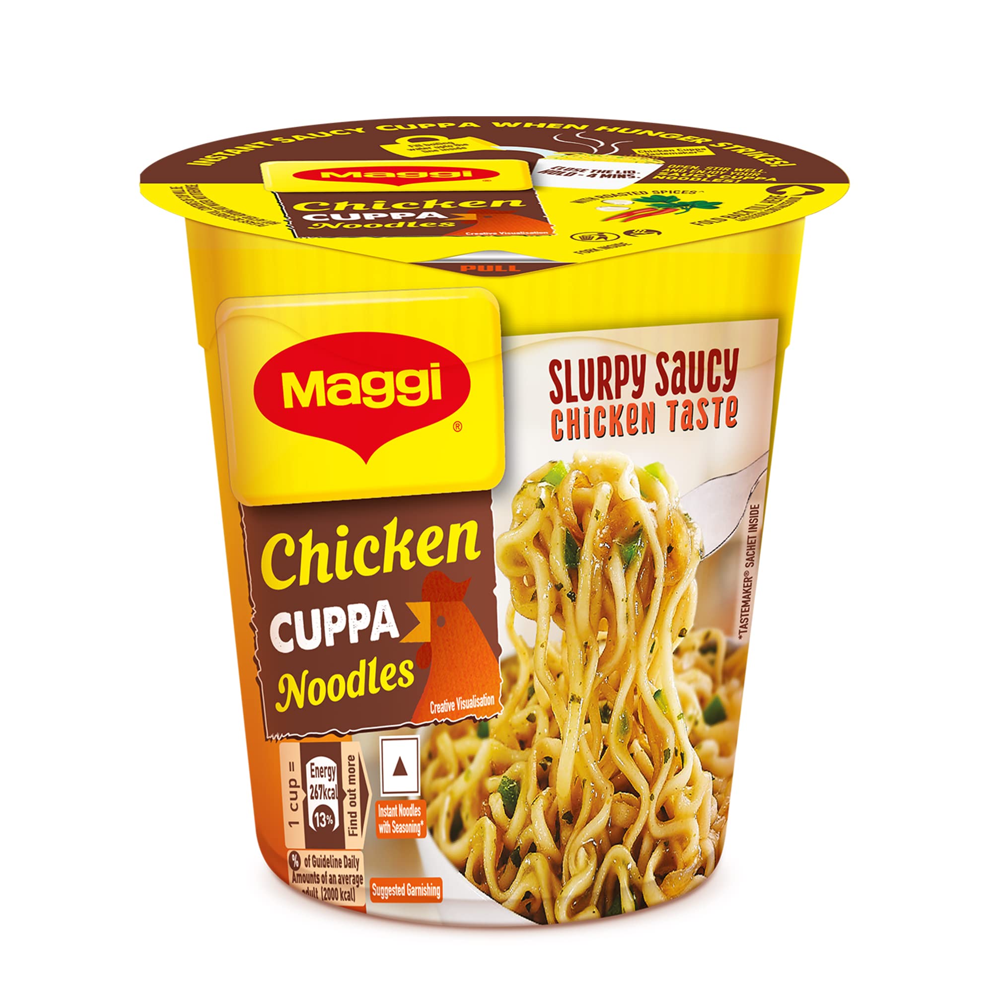 MAGGI Chicken Instant Cuppa Noodles, Chilly Chow - 70 grams Pack | New Recipe | with extra veggies Taste. (B09C41LWCV) Amazon Price History, Amazon Price Tracker
