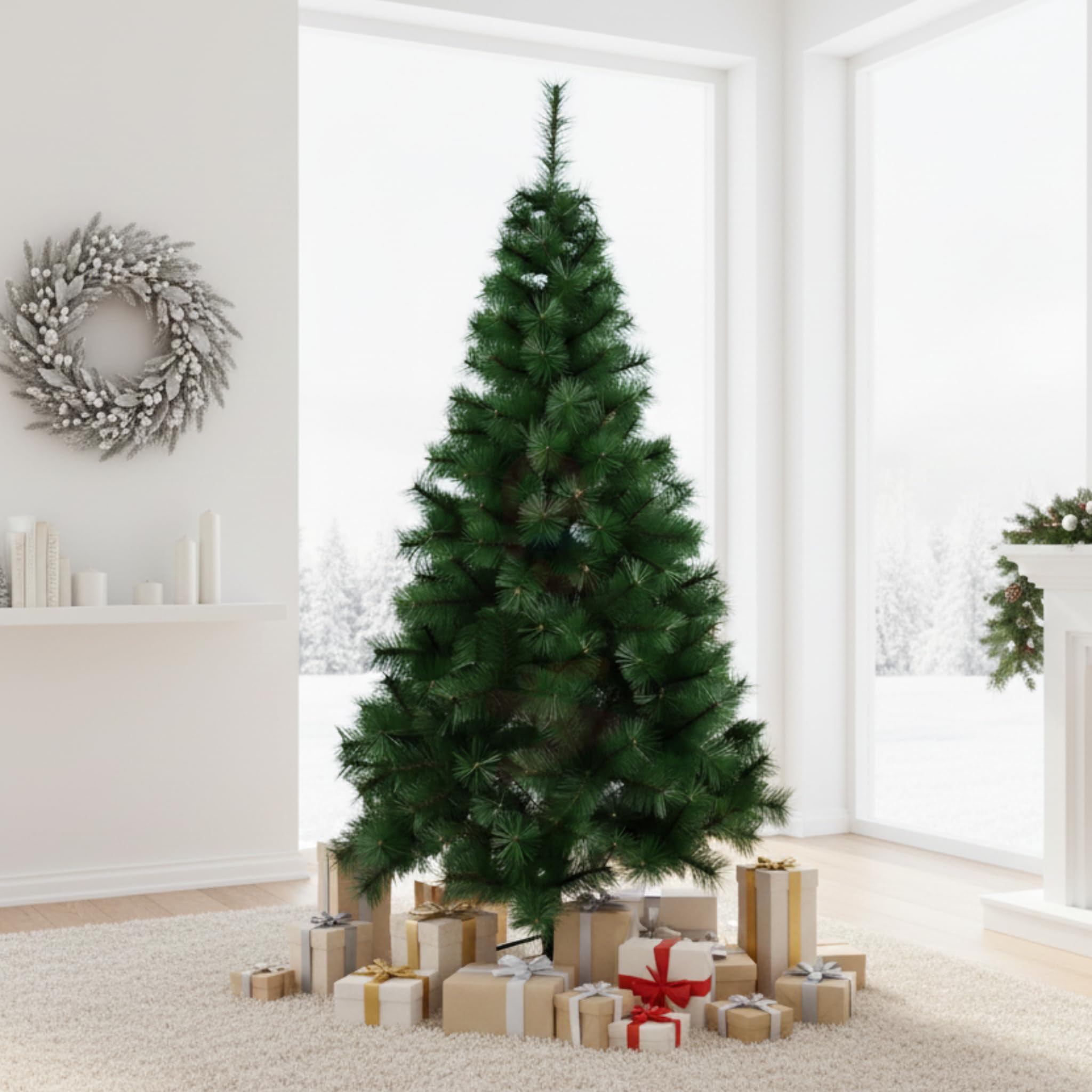 VikriDA 4.5ft Artificial Pine Christmas Tree - Easy Setup! -1