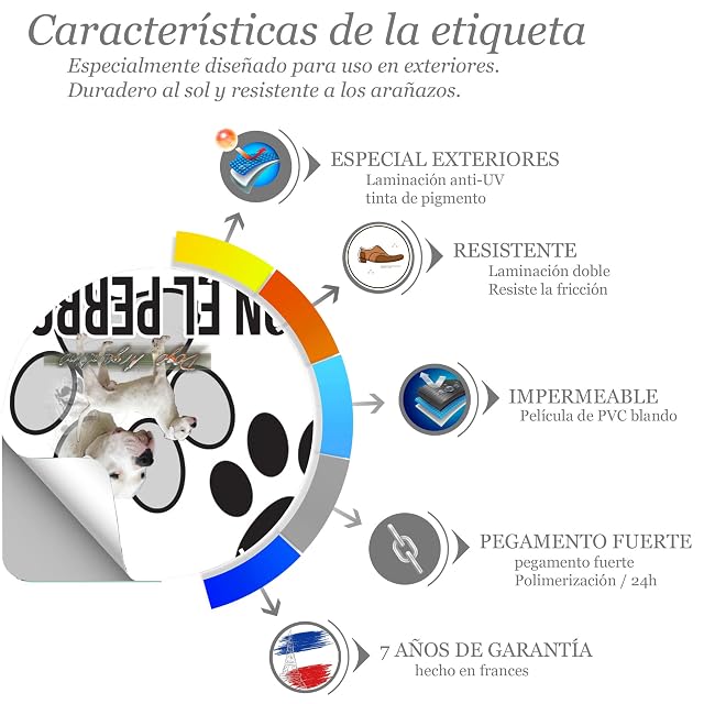 Foto 4 de 6 de "Dogo Argentino Pegatina Cuidado con el Perro 15x9,5cm