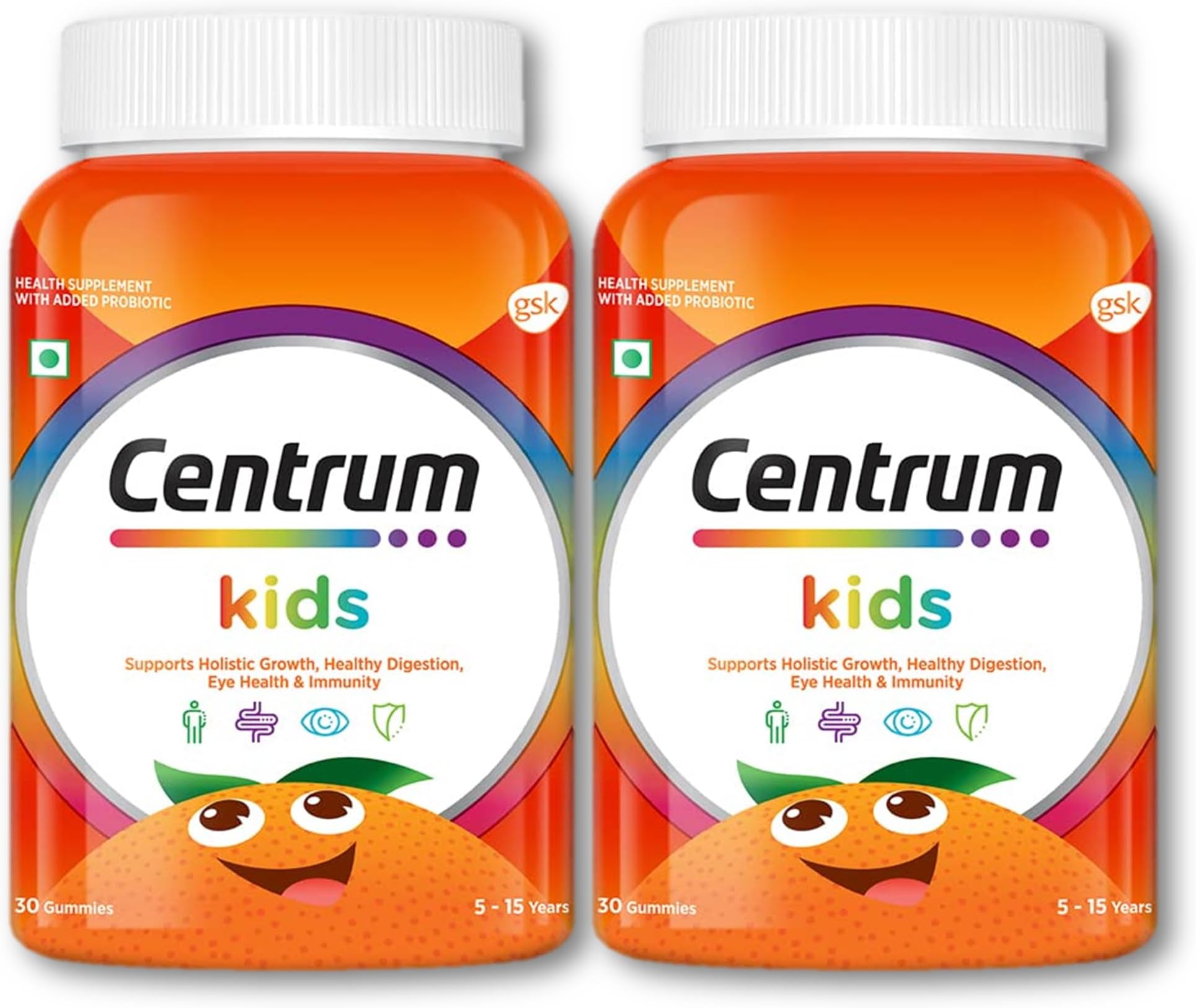 Centrum Kids Multivitamins Gummies with Calcium & Iron, Kids Growth Fuel Gummies Tablets, World No.1 Multivitamin with Probiotics,(Veg) 30 Gummies