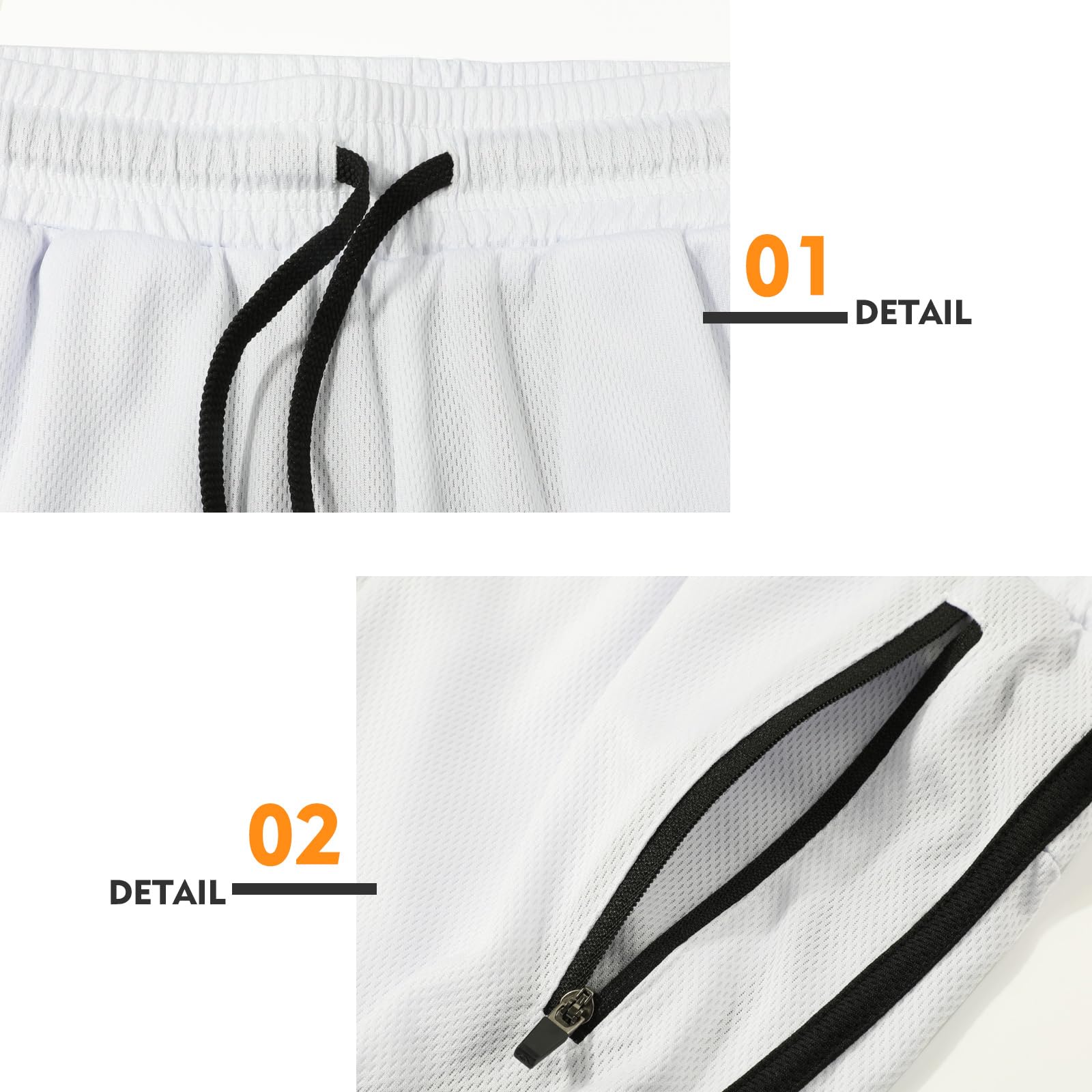 Superora 2 en 1 Short de Course Hommes de Compression avec Poches Téléphone | Gym Fitness Workout Poches Zippées