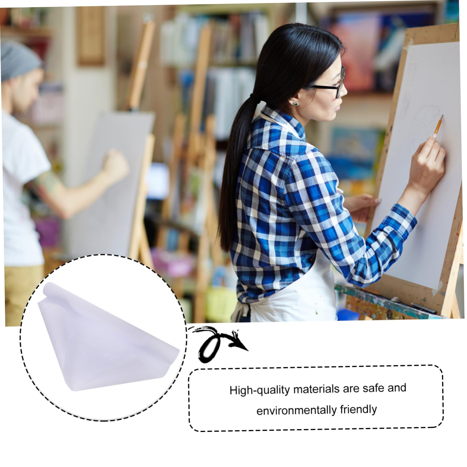 EPIGEIST 2 Rouleaux de Papier à Dessin Blanc Écologique en Papier Pratique pour Peinture Aquarelle et Activités Créatives pour Garçon et Filles