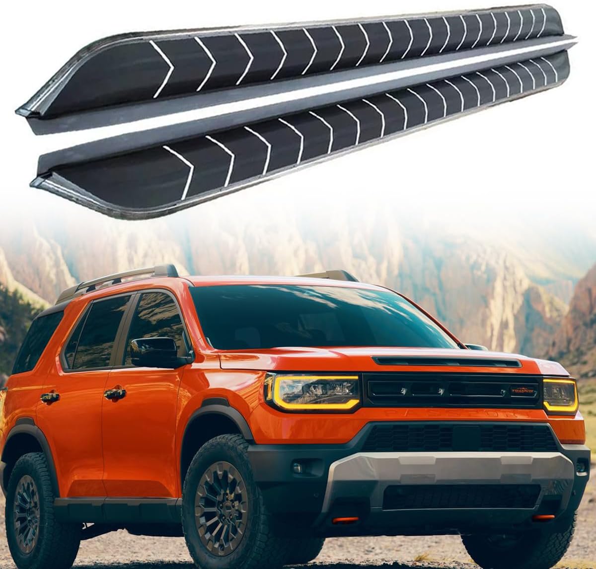 2Pcs Running Board Side Step Pedals Nerf Bar Fits for Honda Passport 2026