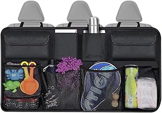 Bkrdty Car Boot Organiser, Black, Car Storage, Waterproof Storage Bag with Many Pockets, Strong Elastic Mesh and Velcro Fastening for SUV, MPV, Saloon, Estate, Minivan