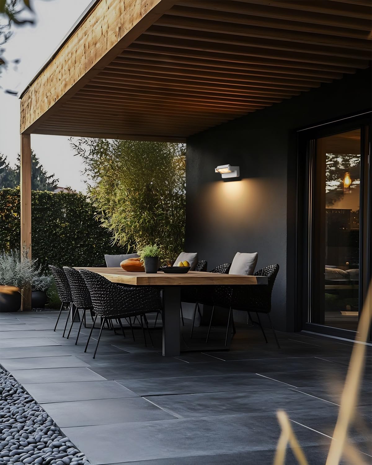 Aipsun Applique LED Extérieur 24W - Panneau Ajustable 350° en Aluminium, IP65 Blanc, 1500 Lumens, 3000K, pour Garage, Terrasse, Jardin