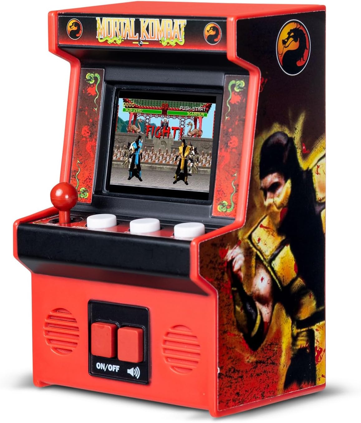 Basic Fun Arcade Classics Mini Mortal Kombat – Retro Handheld Game with Joystick, Screen & Sound – For Fans & Collectors
