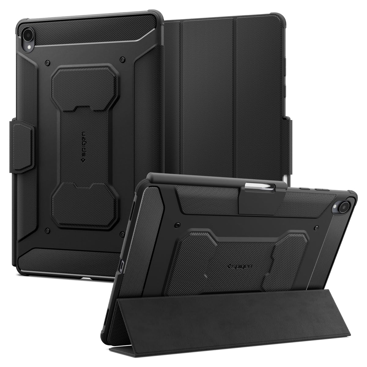 for Galaxy Tab S12 Plus Case (2026), Rugged Armor Pro Protective Tri-Fold Cover with Built-in S Pen Holder, Shock-Absorbing Carbon Fiber Design, 12.6 Inch, Black
