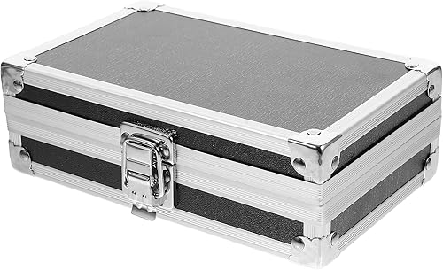 ERINGOGO Estuche de aluminio - Maletín de metal con bloqueo de 12 pulgadas con espuma ondulada, estuche de transporte de aluminio duro para hombres,