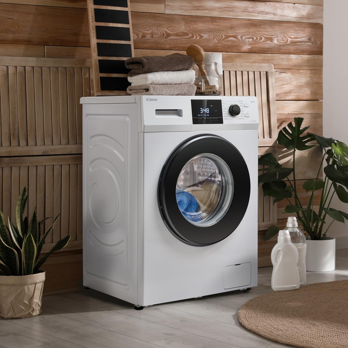 Bomann® Waschmaschine 10kg | max. 1400 U/min | 16 Programme | Bürstenloser DC-Motor: effizient, leise und langlebig | Endzeitvorwahl | Zulaufschlauch-Sicherheitssystem | Washing Machine | WA 7111