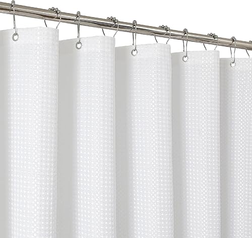 Cortina de ducha o forro de tela impermeable 2 en 1, tejido de gofre, TPU transpirable y juego de cortina de ducha lavable, 72 pulgadas de ancho x