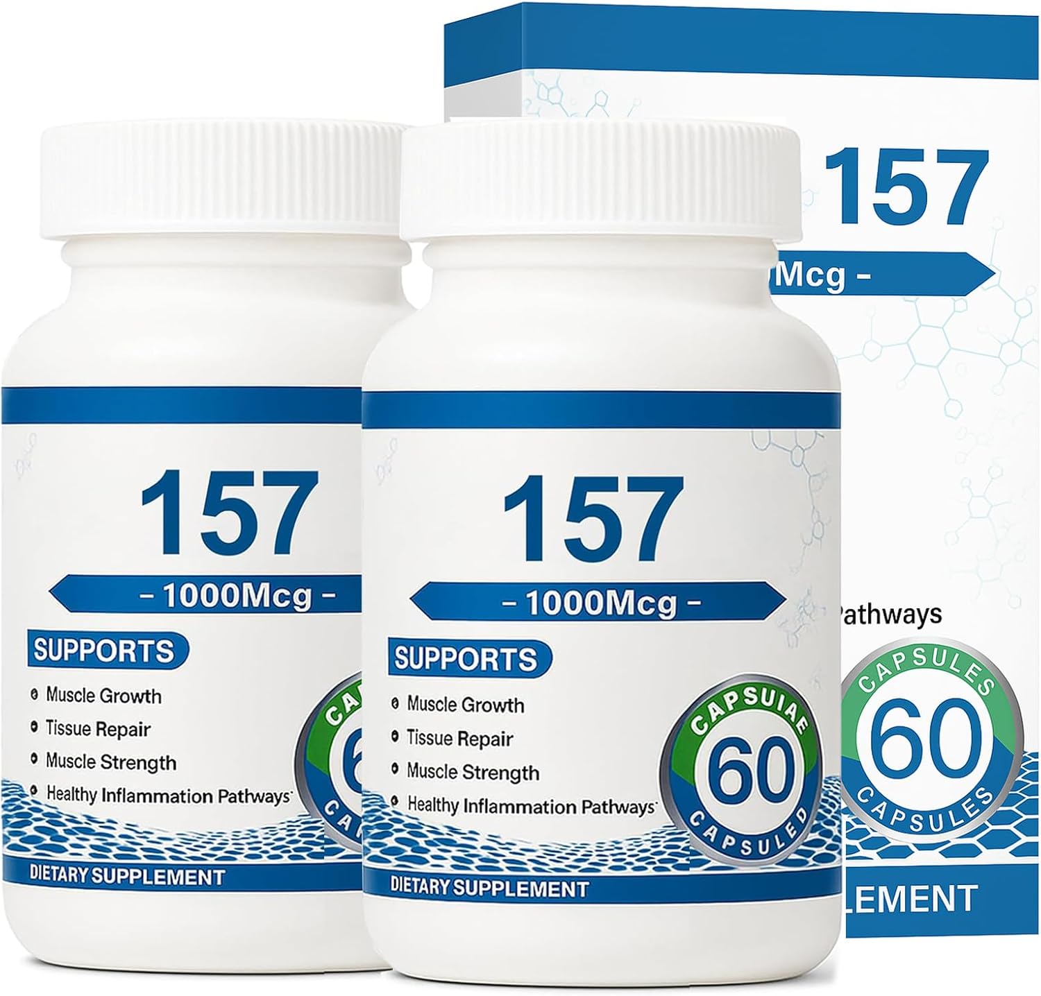157Capsules - 2 Bottles, Non-GMO, Gluten Free, 1000mg, 120 Capsules