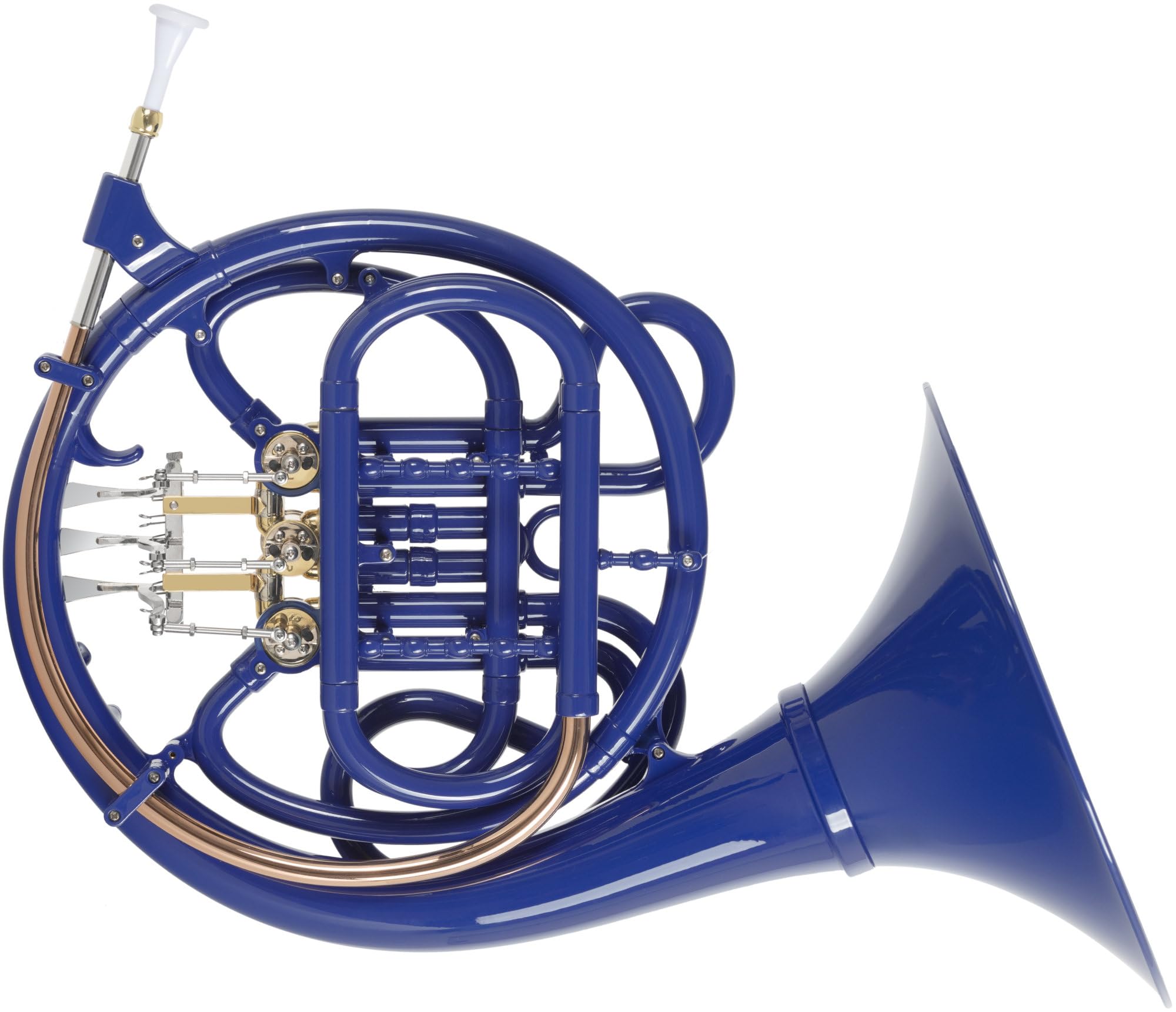 Classic Cantabile WH-20BL MardiBrass Corno Francese in plastica blu, con bocchino e custodia con spallacci. Per principianti e professionisti. Resistente, impermeabile, leggero e robusto.