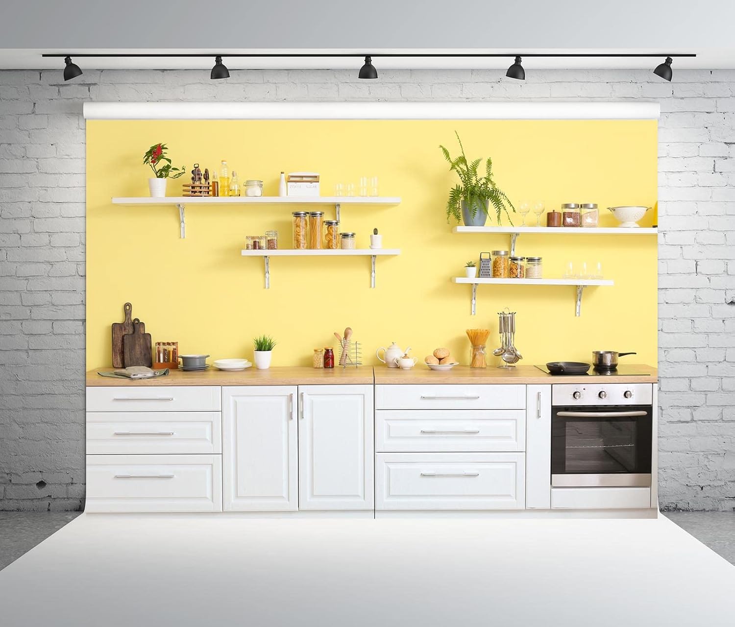 BELECO 7x5ft Fabric Kitchen Backdrop Photography Modern