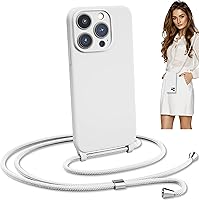 Vista 15 de Blaspins - Funda cruzada con cordón para iPhone 16, para el cuello, la muñeca, manos libres, correa ajustable y removible, de 160 cm, de silicona