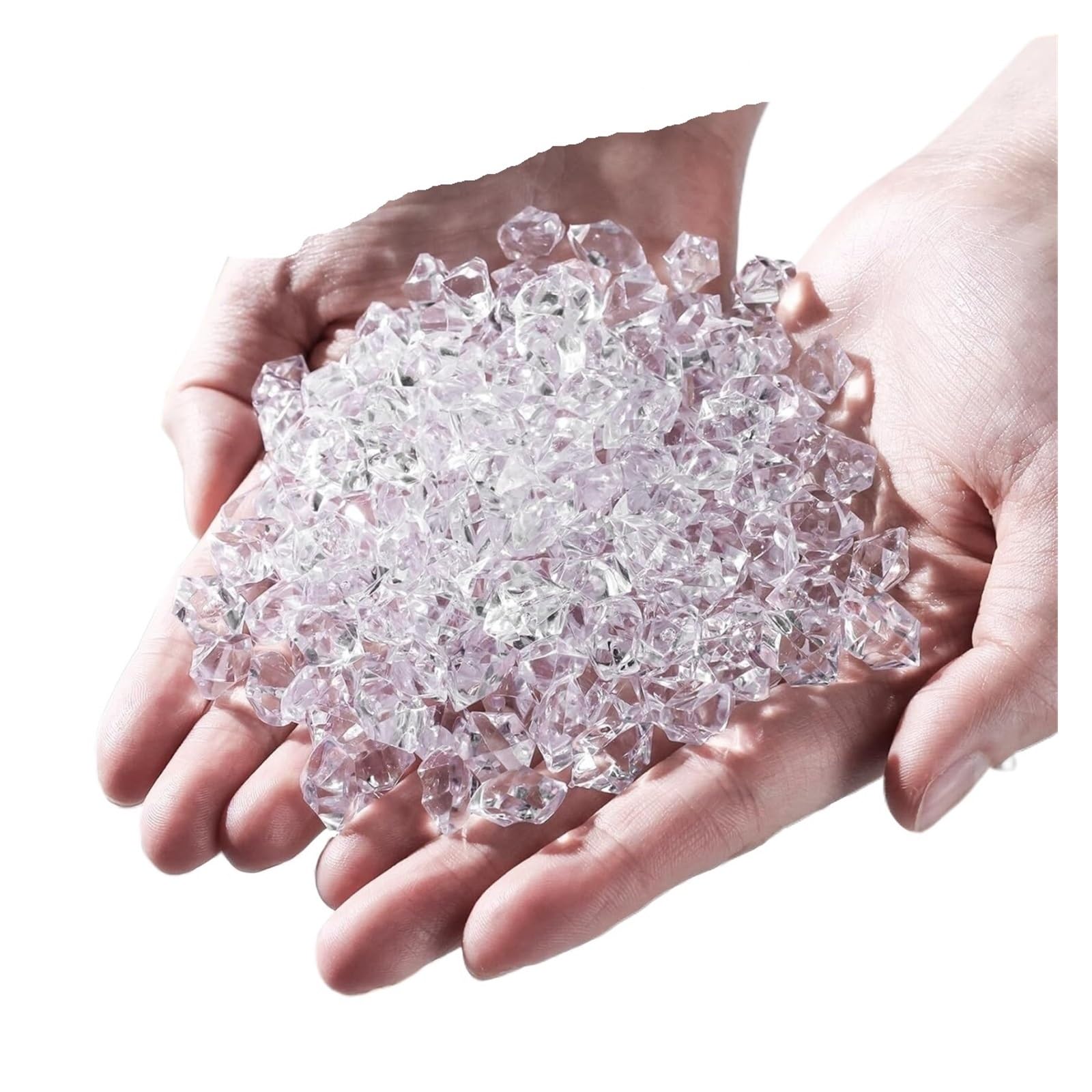 ITRHJTGP Fake Ice Rocks Fake Crushed Ice Rock For Vase Fillers Plastic Gem Diamond Acrylic For Weeding Table Scatter for Vases Fillers(Clear)