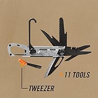 Vista 6 de Gerber Gear Stake Out Multiherramienta 11 en 1 - Hoja de borde liso de 2.2 pulgadas, extractor de estacas para tienda, transporte de mosquetón