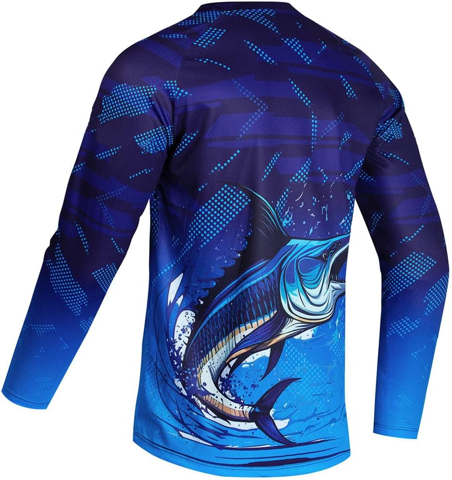 Mens Fishing Shirt Long Sleeve, Fishing Jerseys Fish Tshirts - Breathable, Cooling, Light-Weight - Image 2