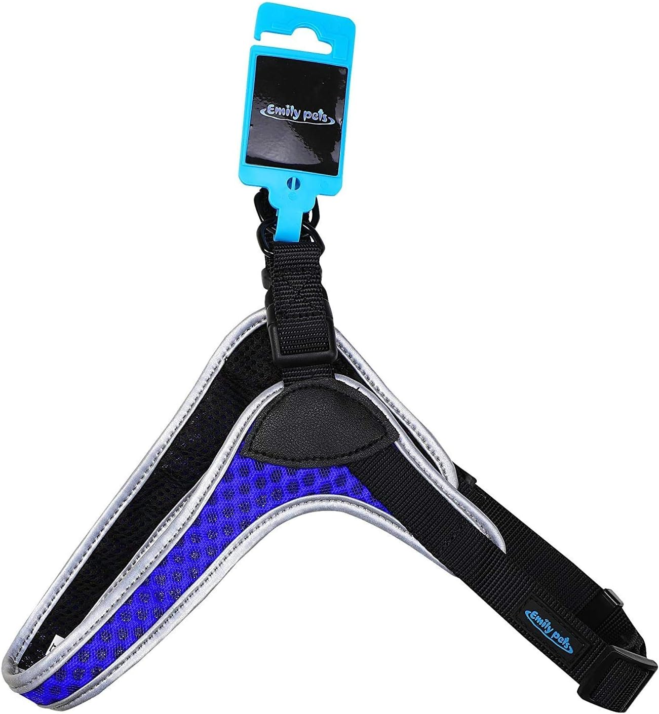 Emily Pets All Weather Mesh Step-in Soft Adjustable Pet Harnesses for Large Dog(Blue)