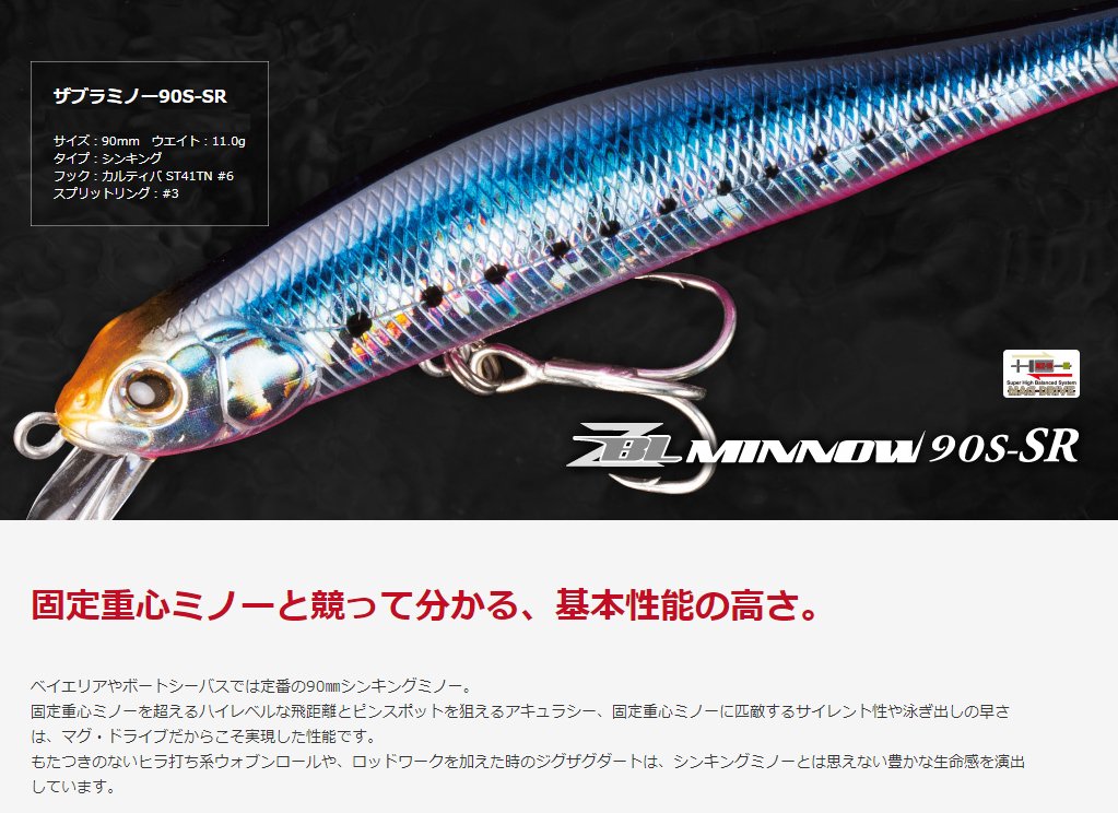Amazon.co.jp: ジップベイツ ミノー ザブラミノー90S SR #655
