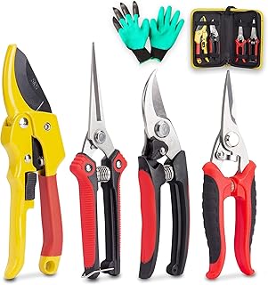 KOTTO 4 Pack Professional Bypass Pruning Shears, Stainless Steel Cutter Clippers, Sharp Hand Pruner Secateurs, Garden Trim...