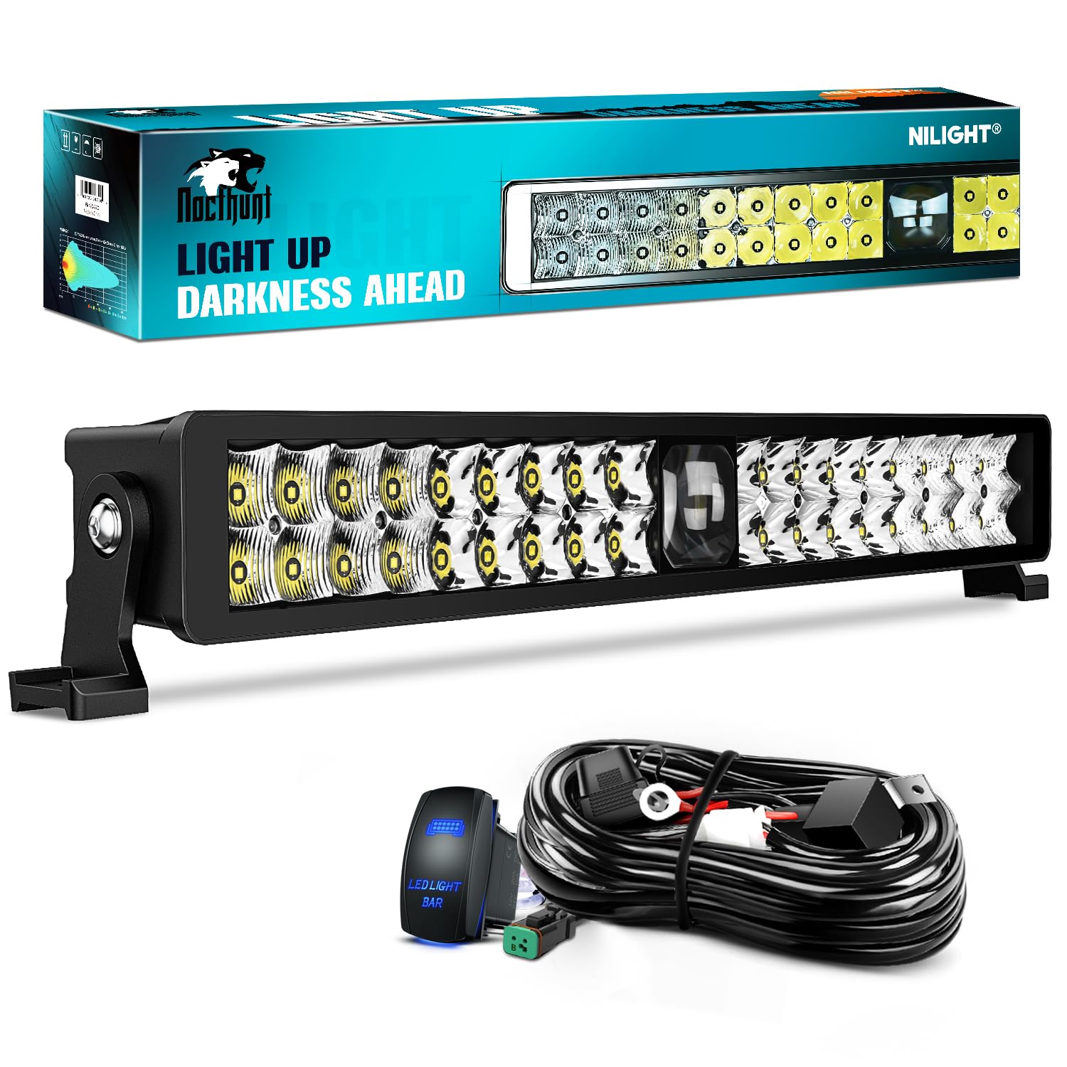 Amazon.com: Nilight LED Light Bar 22 Inch 37LED Dual Row Spot
