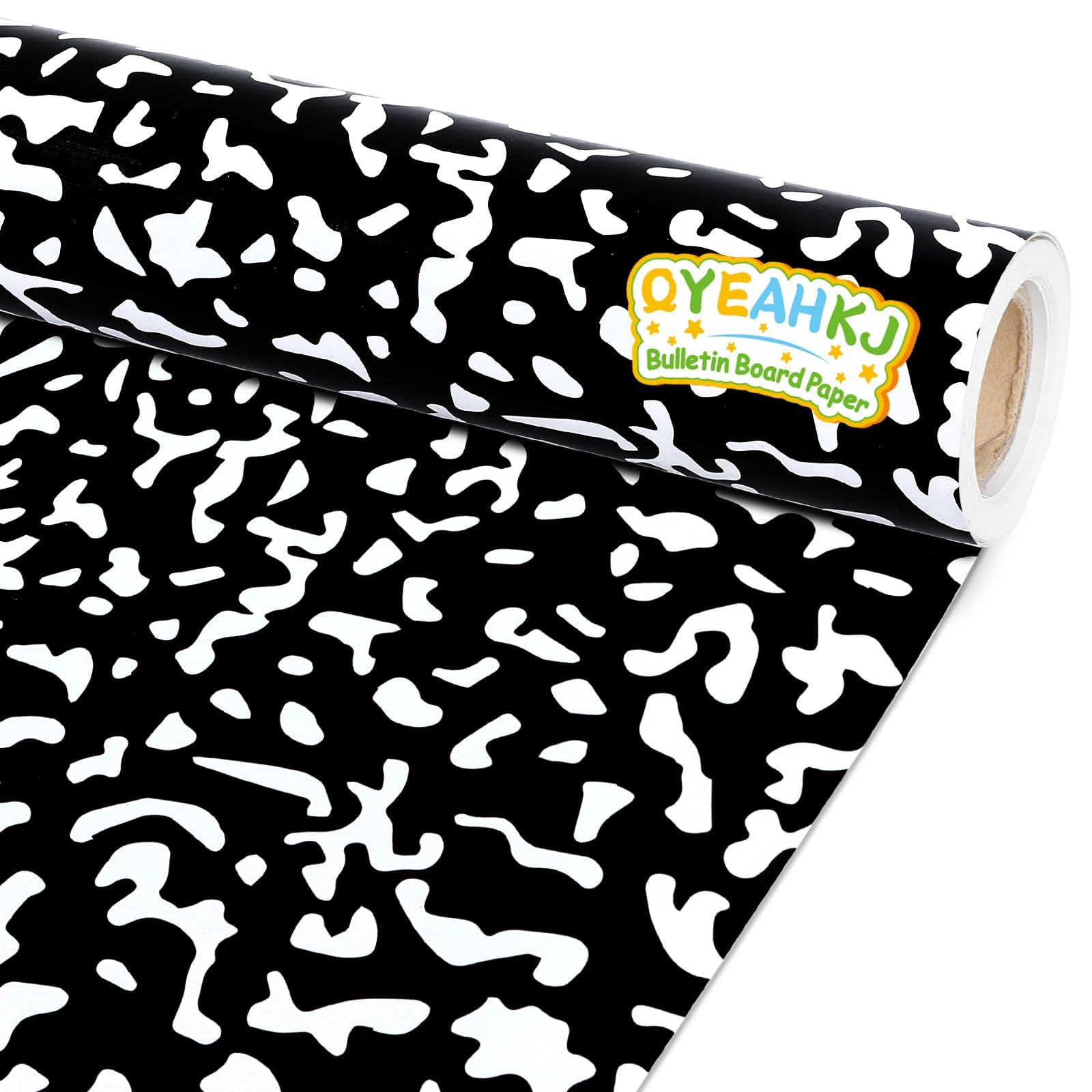 Qyeahkj Composition Bulletin Board Paper Roll Black Dot Bulletin Board Background Paper Fade Resistant Classroom Decoration Poster Art Craft Home Wall