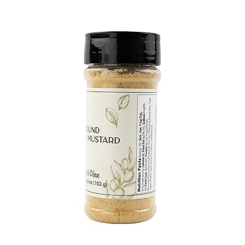 Miniatura 3 de Olive & Vine Mostaza amarilla molida, sabor picante, para salsas y aderezos, rica tradición, sabor auténtico, para recetas globales (3.6 onzas)