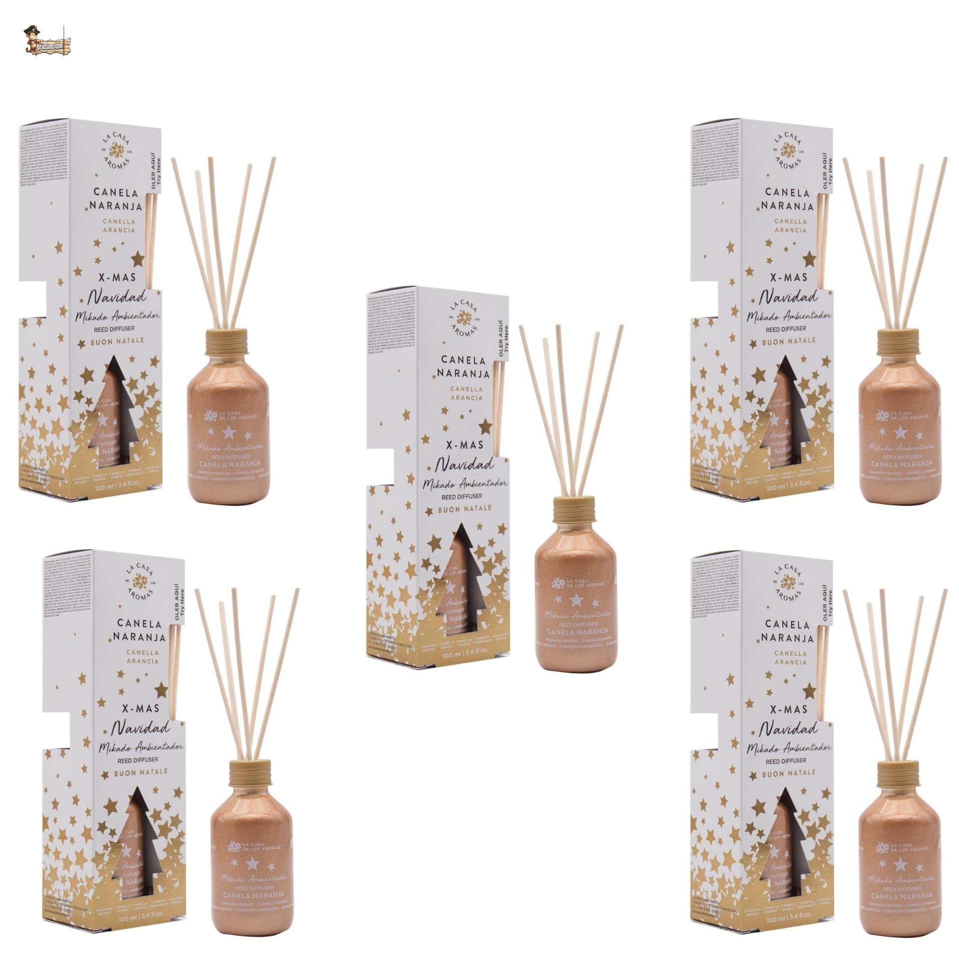 BricoLoco.com. Odświeżacz powietrza 100ml w kolorze złotym, cynamonowym i pomarańczowym. Wygodniejsze i bezpieczniejsze niż świece. Odświeżacz powietrza, dom, pokój. Dekoracja świąteczna (5)