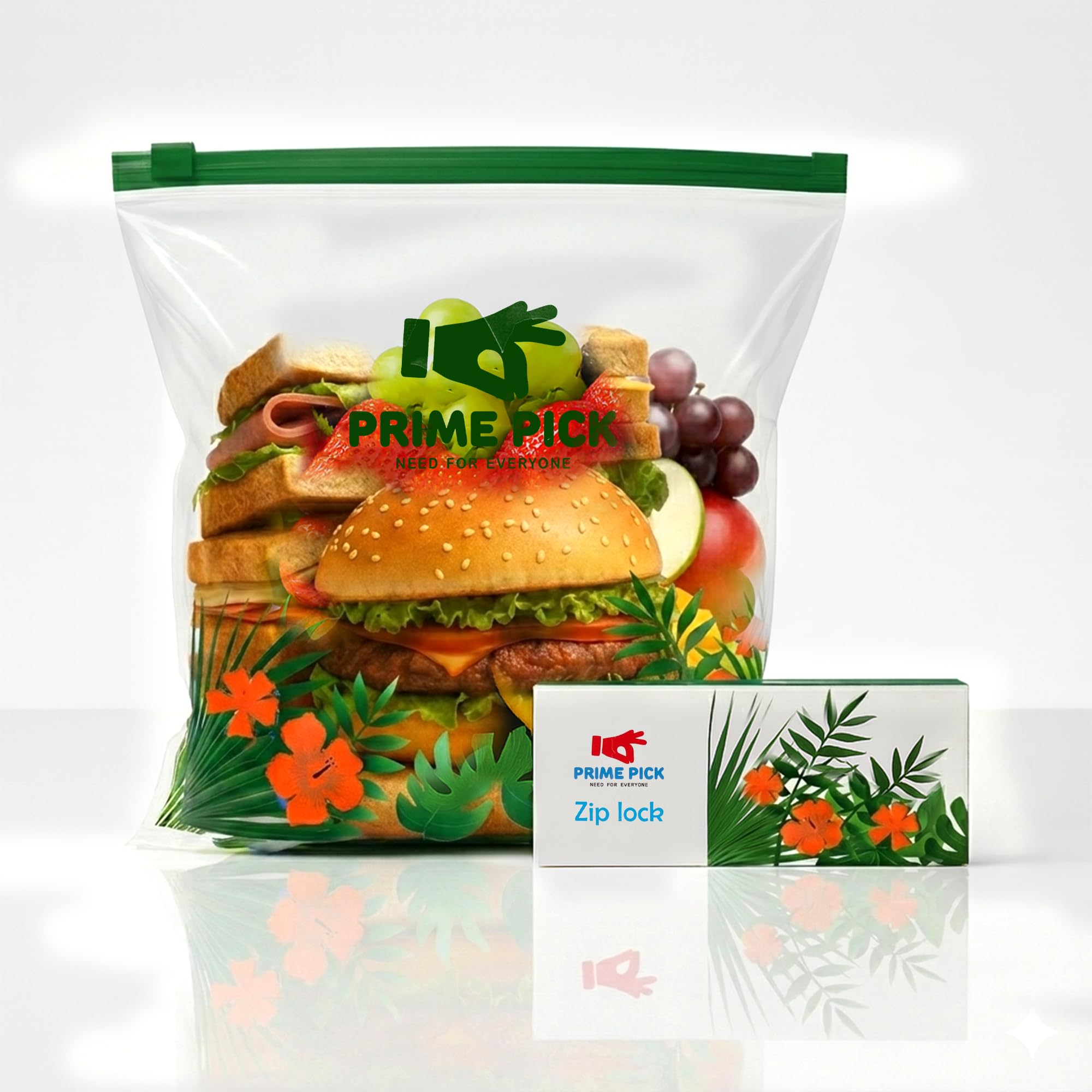 PRIME PICK Multipurpose Zip Lock Storage Bags Small, Medium and Large, Reusable & Reclosable Double Zipper, Leak-Proof Food Grade Plastic, Microwave Freezer Saf (1, L)-image-16