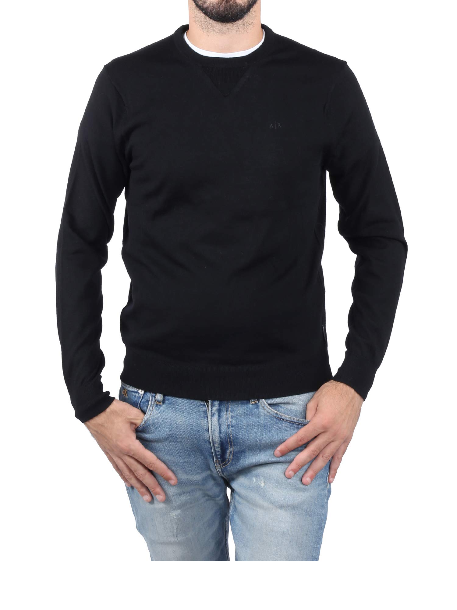 Armani Exchange Herren 8nzm3a Pullover, Schwarz, L