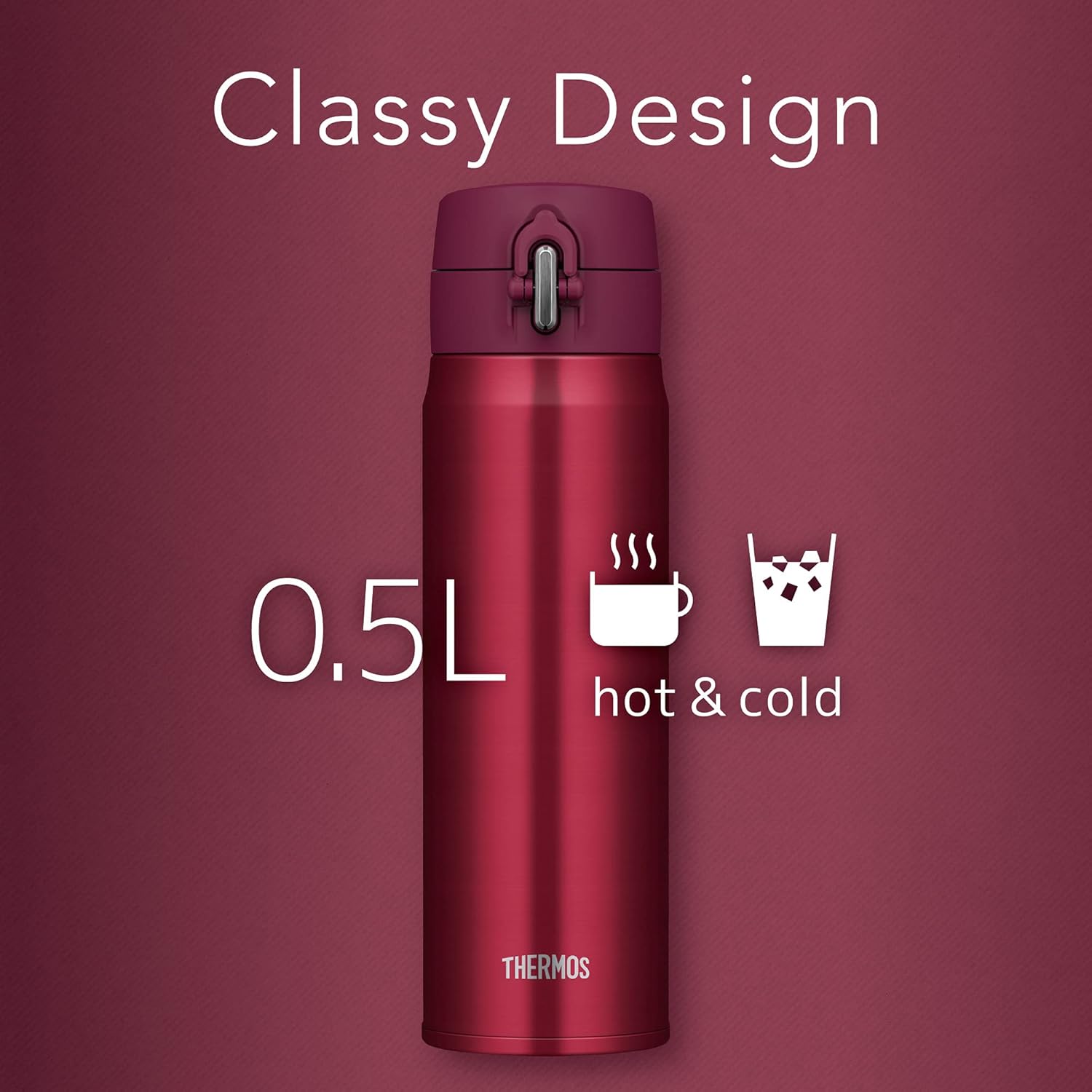 サーモス(THERMOS) JOH-500 Water Bottle, 500ml, winered