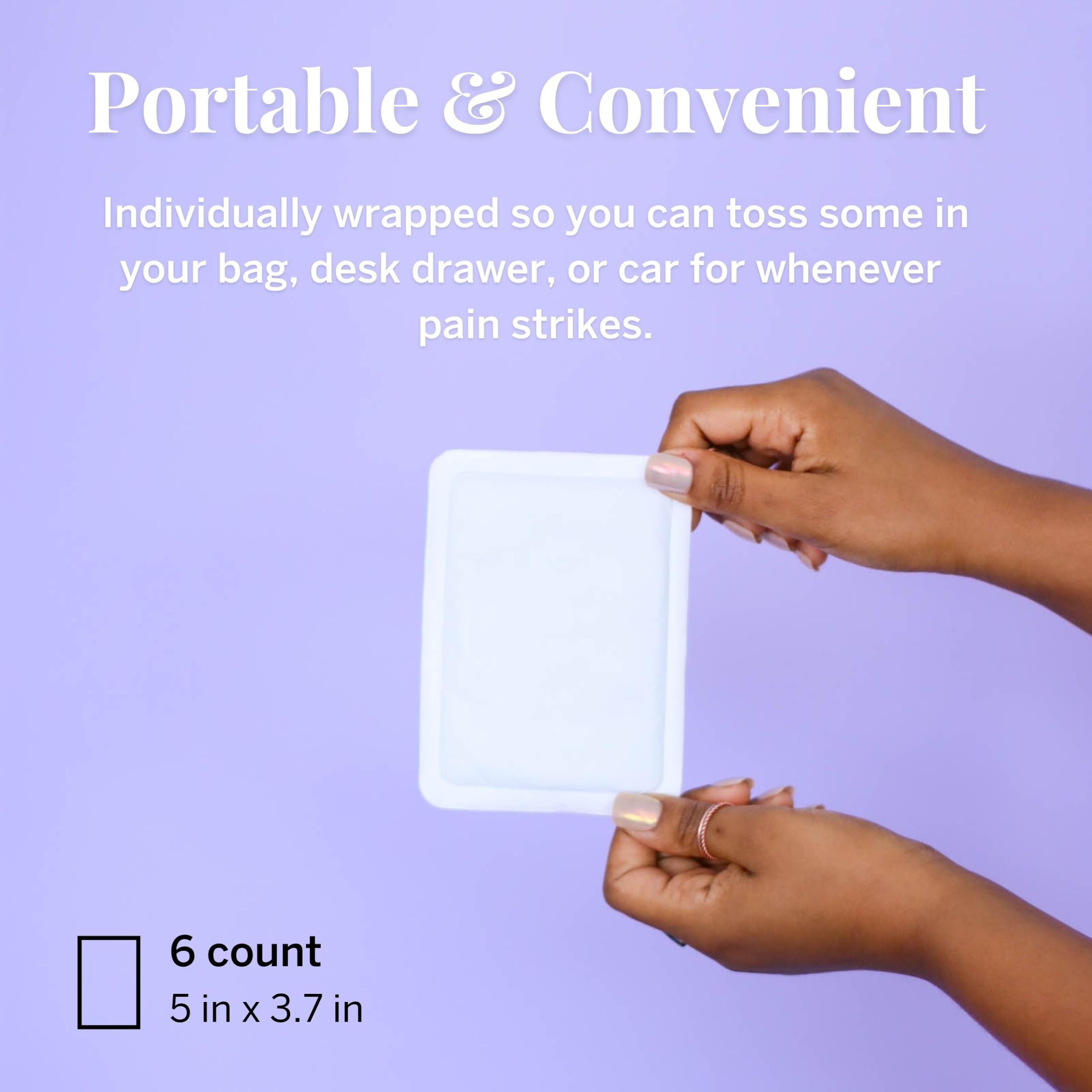 Pixie Period Cramps Menstrual Pain Relief Heat Patches - Lower Abdominal & Back Soothing Therapy - Natural Alternative to Lidocaine ICY Hot - Up to 8 Hours - 6 Count Discreet Disposable Heat Pads — Amazon image 6