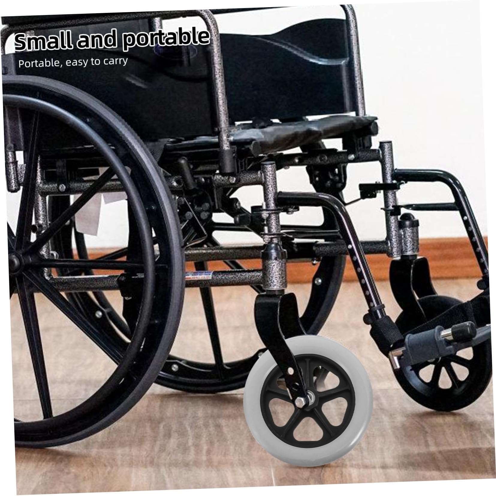 WOONEKY Ruote Anteriori per Sedia a Rotelle 8 Pollici in Materiale Resistente per Deambulatore e Carrello della Spesa, Sostituzione Silenziosa e Stabile per Uso Manuale ed Elettrico