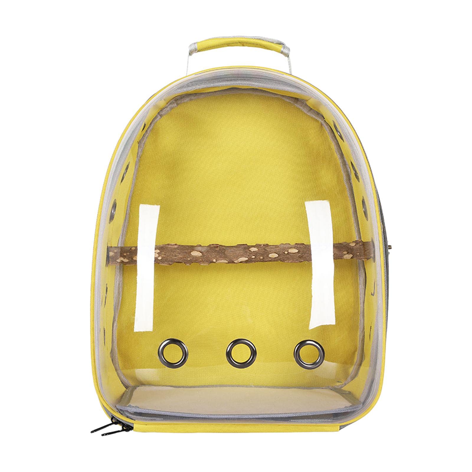 Bird Knapsack Mochila para Mascotas Pequeñas con Jaula Transparente Barra Desmontable Cápsula Ventilada Adecuada para Vacaciones Familiares S, Amarillo
