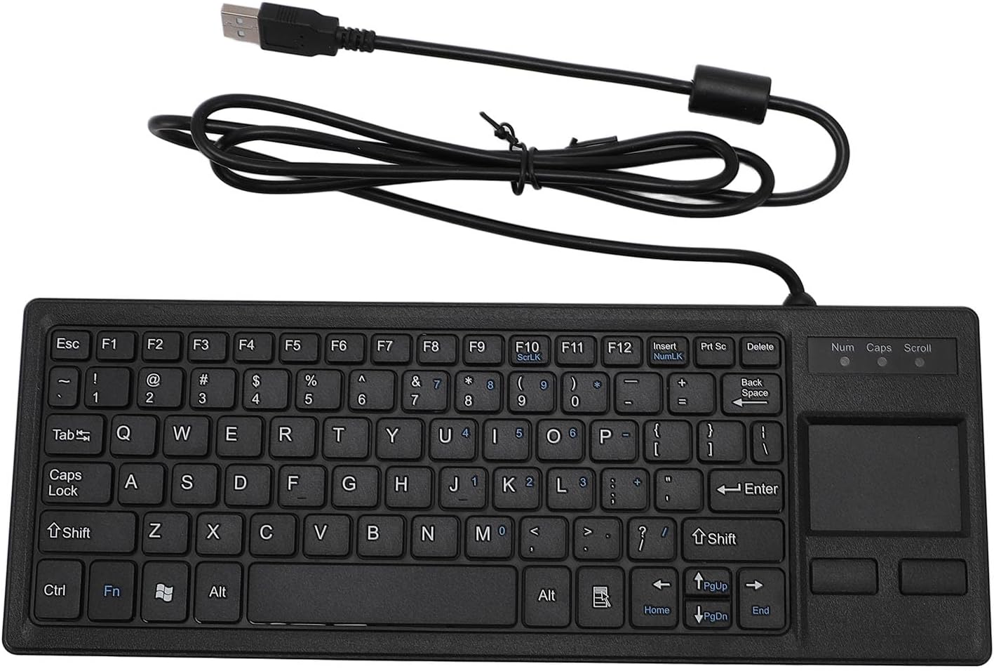 Sanpyl Wired Mechanical USB Keyboard, IP68 & Touch Industrial Keyboard with Touchpad for Laptop Notebook PC, 310x115x12mm / 12.2x4.53x0.47inch