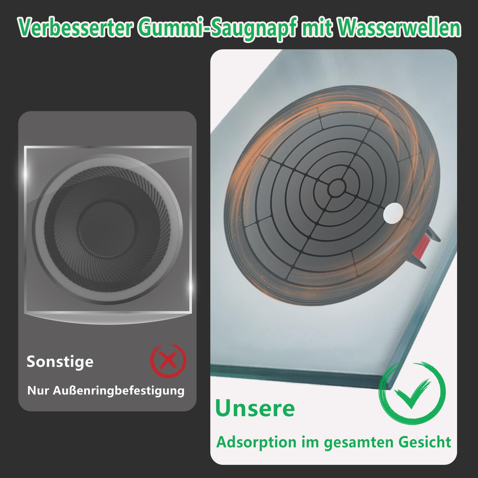 2er-Set Fliesensauger, Glasheber, Vakuumheber für die Handhabung von Glas, Marmor, Glasur, Saugheber für Fenster & Pflastersteine Saugnäpfe mit Tragetasche, Max 480lb (200kg) Tragfähigkeit
