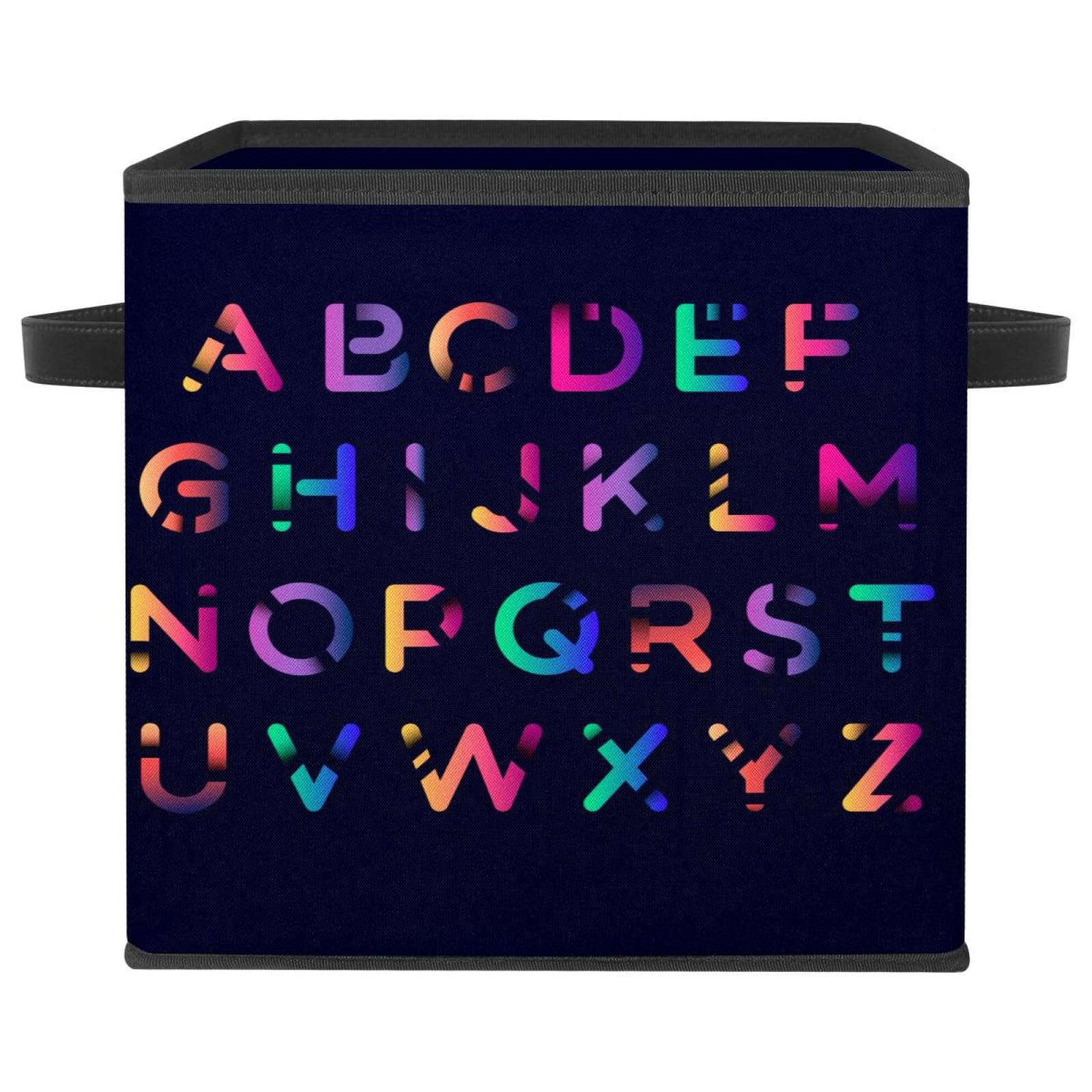 Organiseur en tissu pliable alphabet coloré avec poignées robustes pour maison