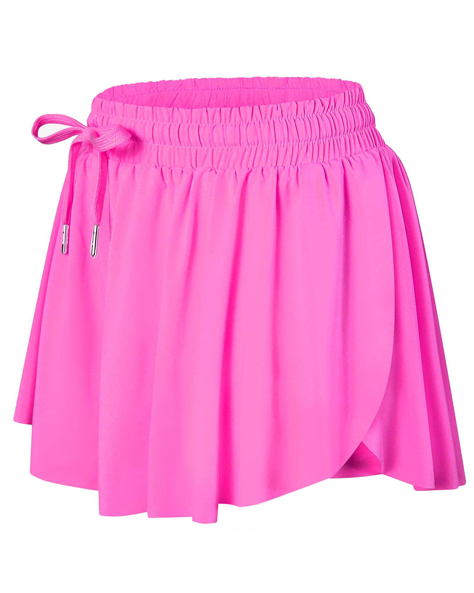 Flowy Shorts for Women Butterfly Shorts 2 in 1 Athletic Workout Gym Biker Running Shorts with Pockets