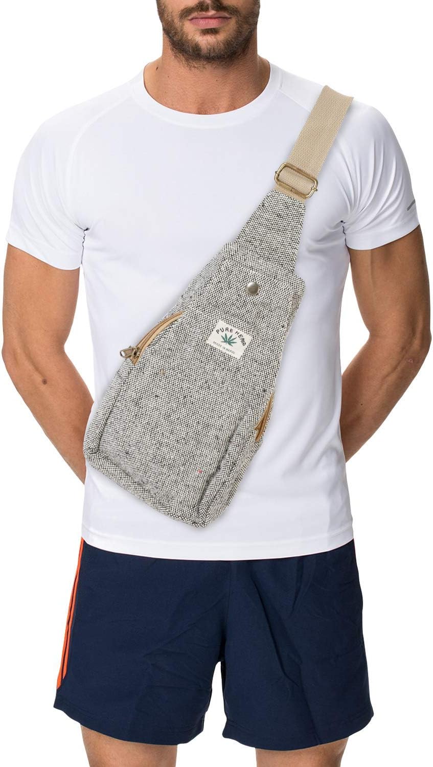 Hemp Sling Backpack- Hemp Cross body Bag- Hemp Shoulder Backpack Adjustable Strap for Men & Women - Image 5