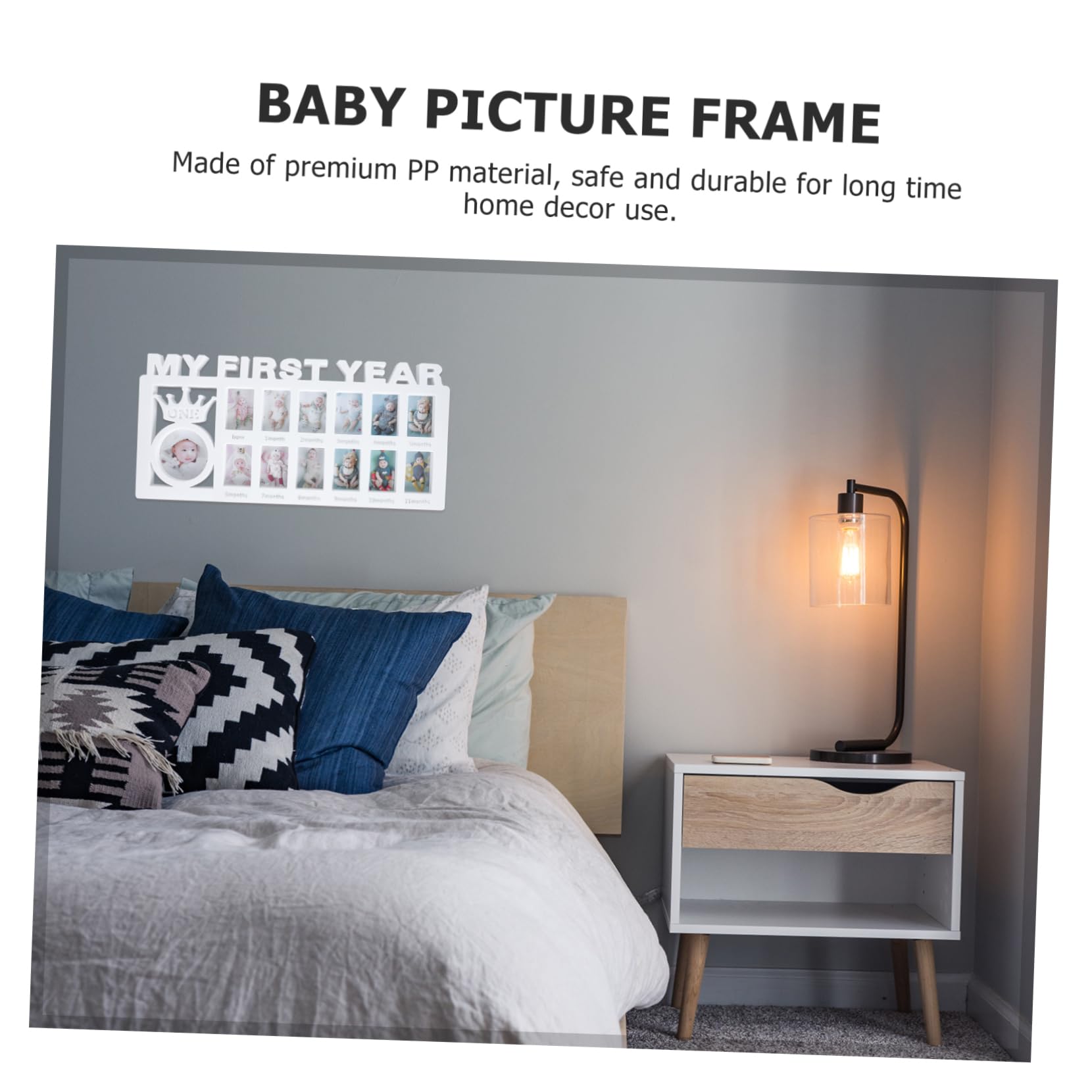 BESTonZON Bebã© First Year Baby Photo Frame 12 Month Milestone Frame Plastic Photo Frame Unique Baby Present