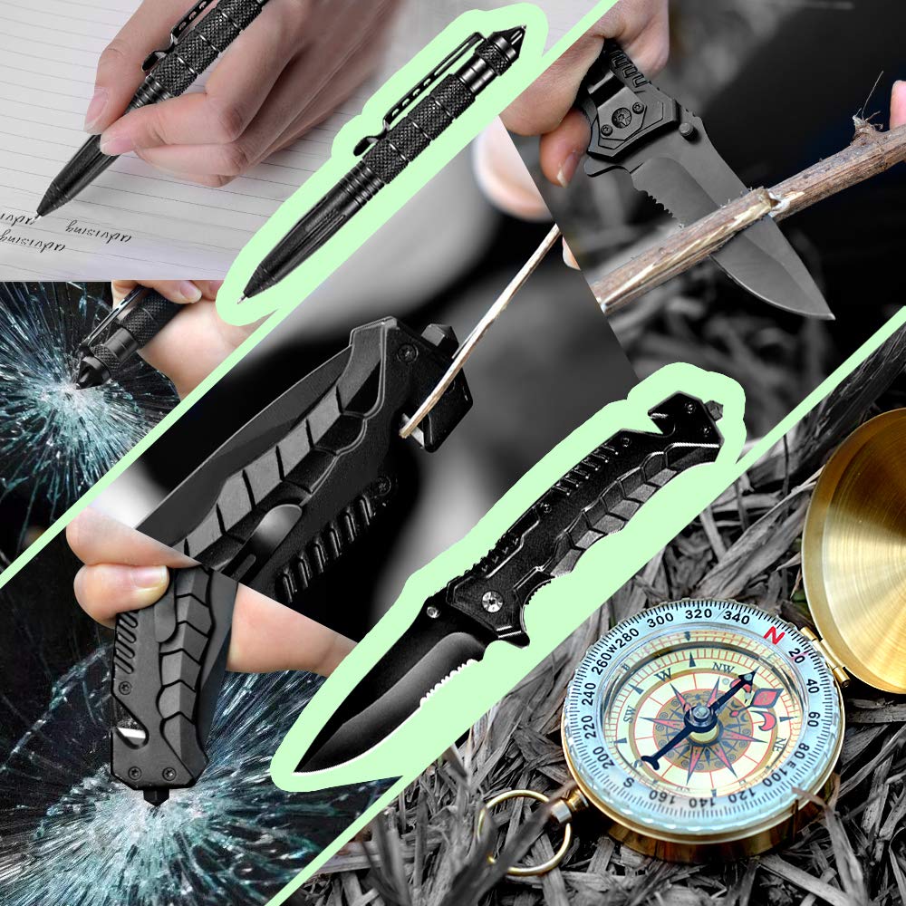 Kit de Supervivencia, Survival Kit 33 en 1 es la Mejor Herramienta de Supervivencia para los supervivientes Salvajes e Ideal para Las Aventuras de Acampada al Aire Libre