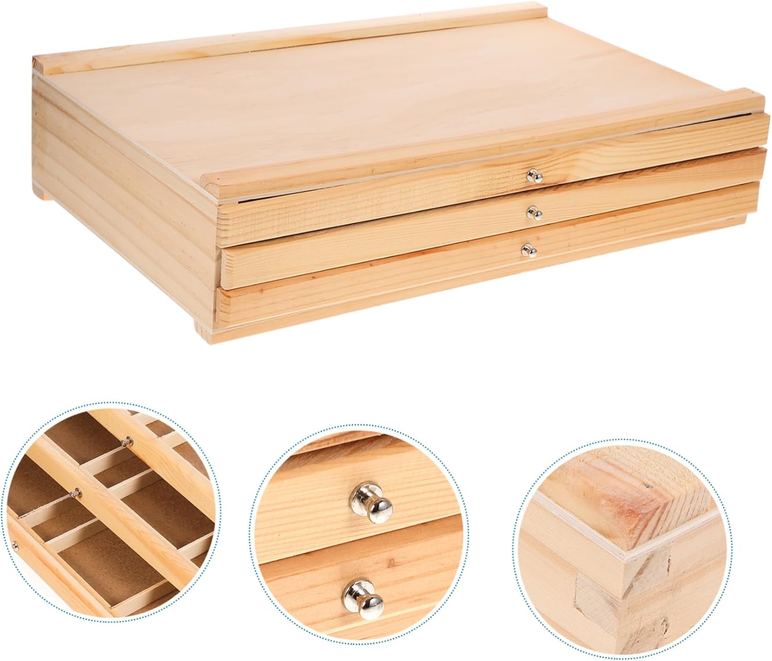 Anneome Art Supply Storage Wooden Paint Brush Holder Desk Organizer Pen Storage Drawer