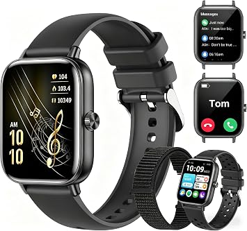 Smart Watch for Men Women, 1.83 HD Touchscreen Smartwatch with Bluetooth Call/Make Calls, Fitness Tracker with 150+ Sport Modes Heart Rate Sleep Monitor for iOS Android Black