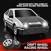 Vista 4 de GoolRC Coche de deriva a control remoto a escala 1:16, autos RC 4WD, autos de carreras RC de alta velocidad de 30 KM/H con luces LED, neumático a