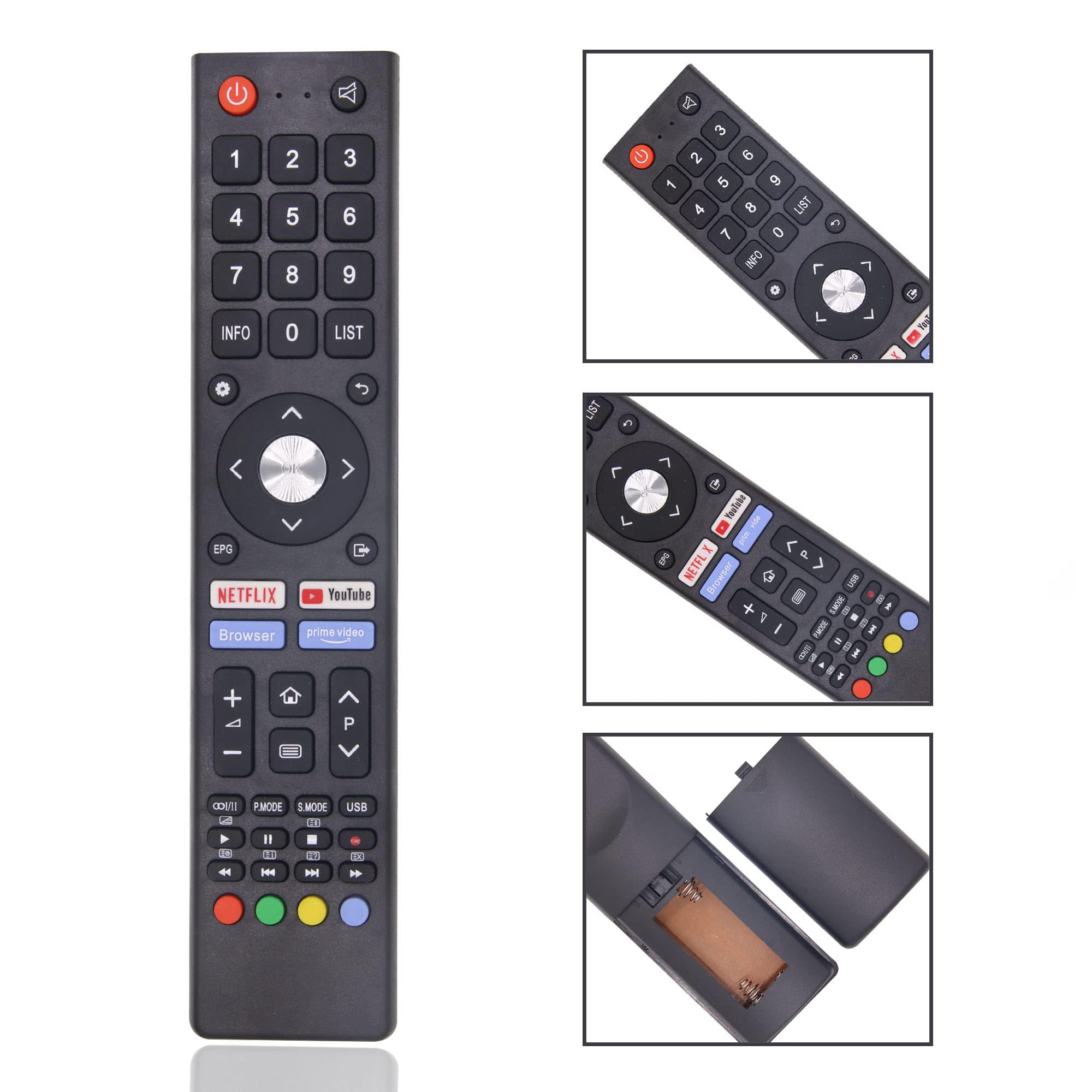 FOXRMT Télécommande pour Chiq Changhong UHD TV U55H7N L32H7N L40H7N L43H7N L50H7N L55H7N GCBL-TV02BDBIR U58H7N U43H7N U50H7N pour Saba SA24S46A9 SA32S67A9 SA40S67A9-Aucune Configuration requise